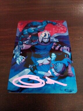 T.M.N.T. Raphael Shredder KC Jones Metal card signed by Sajad shah with COA